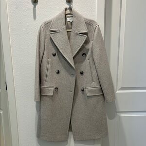 Reiss Double-Breasted Wool Coat in Gray